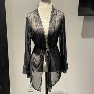 Fashion Nova black sheer robe